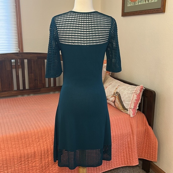 Nanette Lenore Open Ladder Cut Out Knit Ocean Teal Dress size Small - Picture 5 of 12